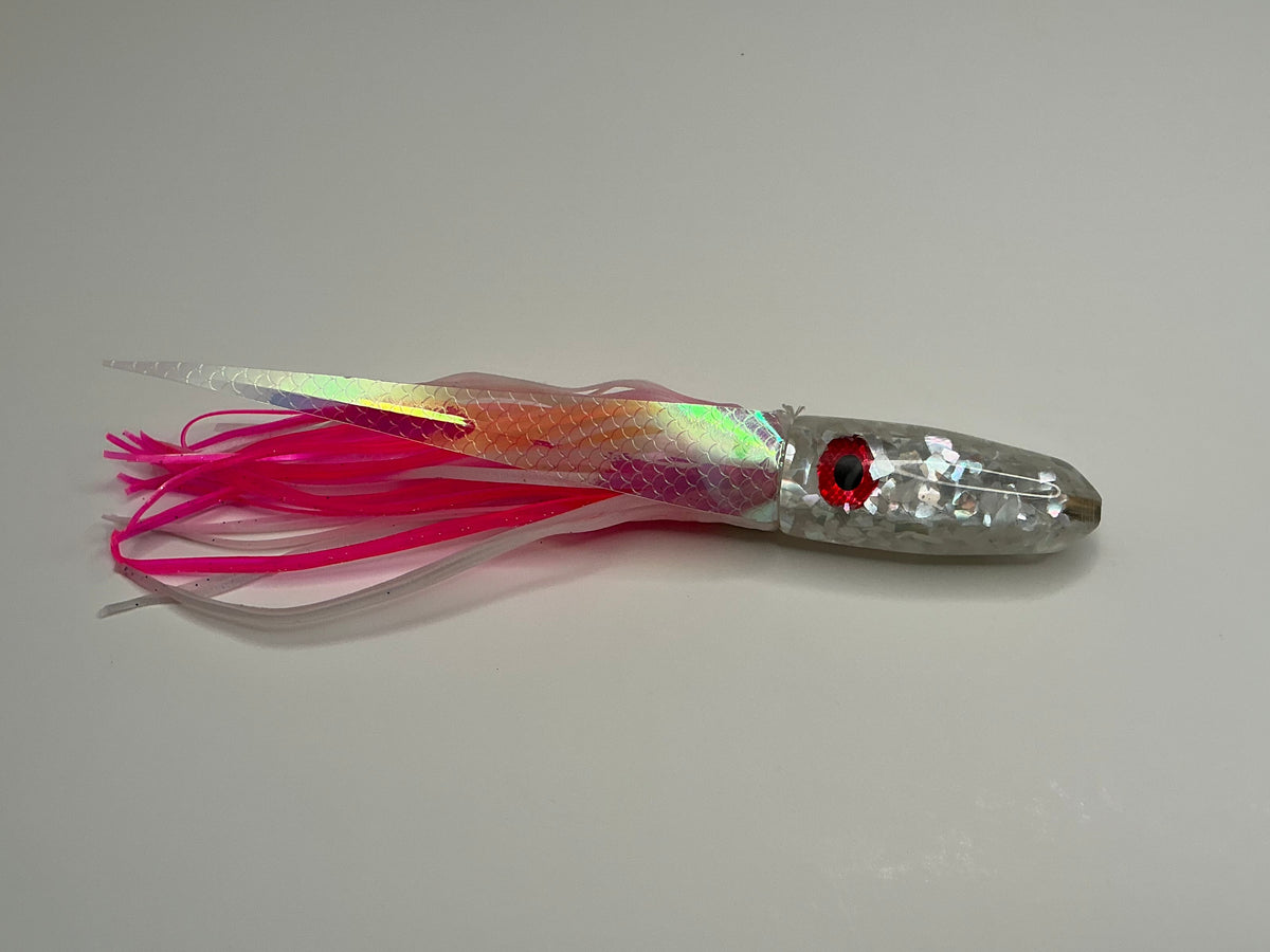 Bullet Shell Lures 5”+ White Shell Flake Bullets And Inverts (Red Eyes) – CK LURES