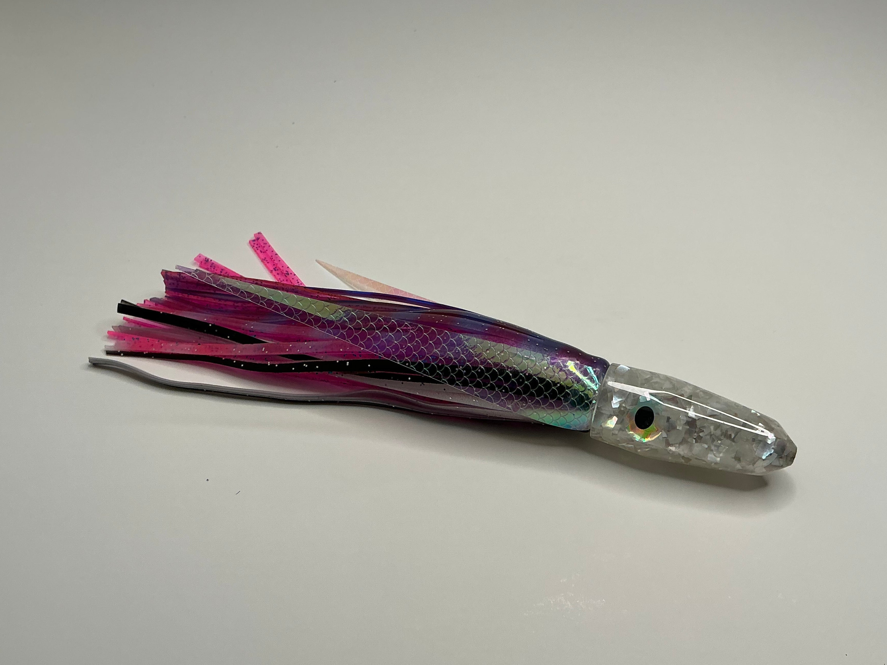 5”+ White Shell Flake Bullets And Inverts (Hologram Eyes)