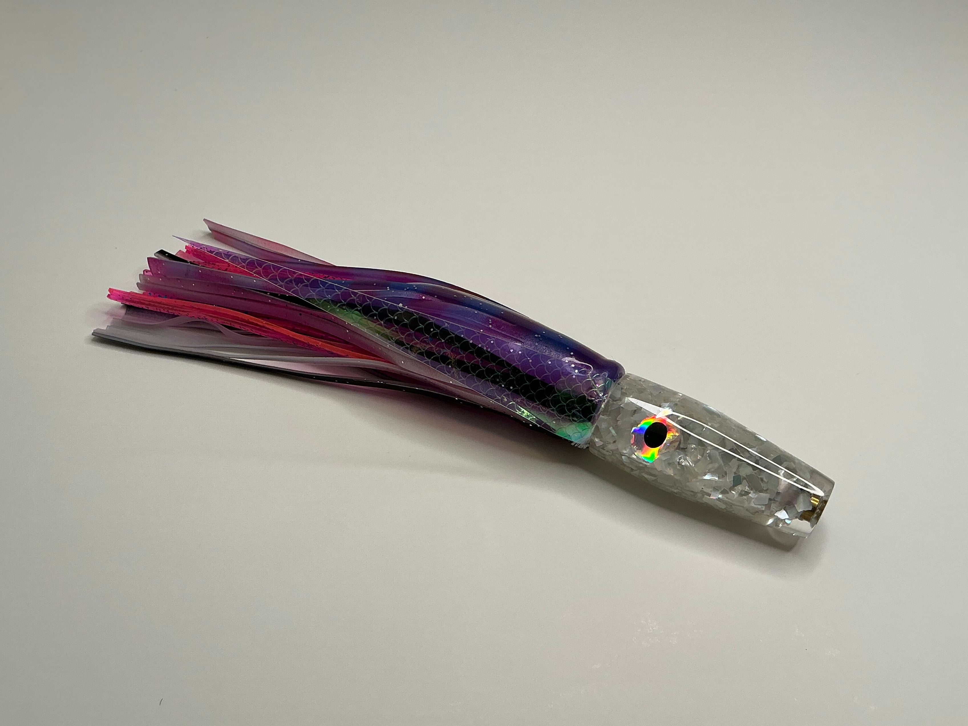 5”+ White Shell Flake Bullets And Inverts (Hologram Eyes)