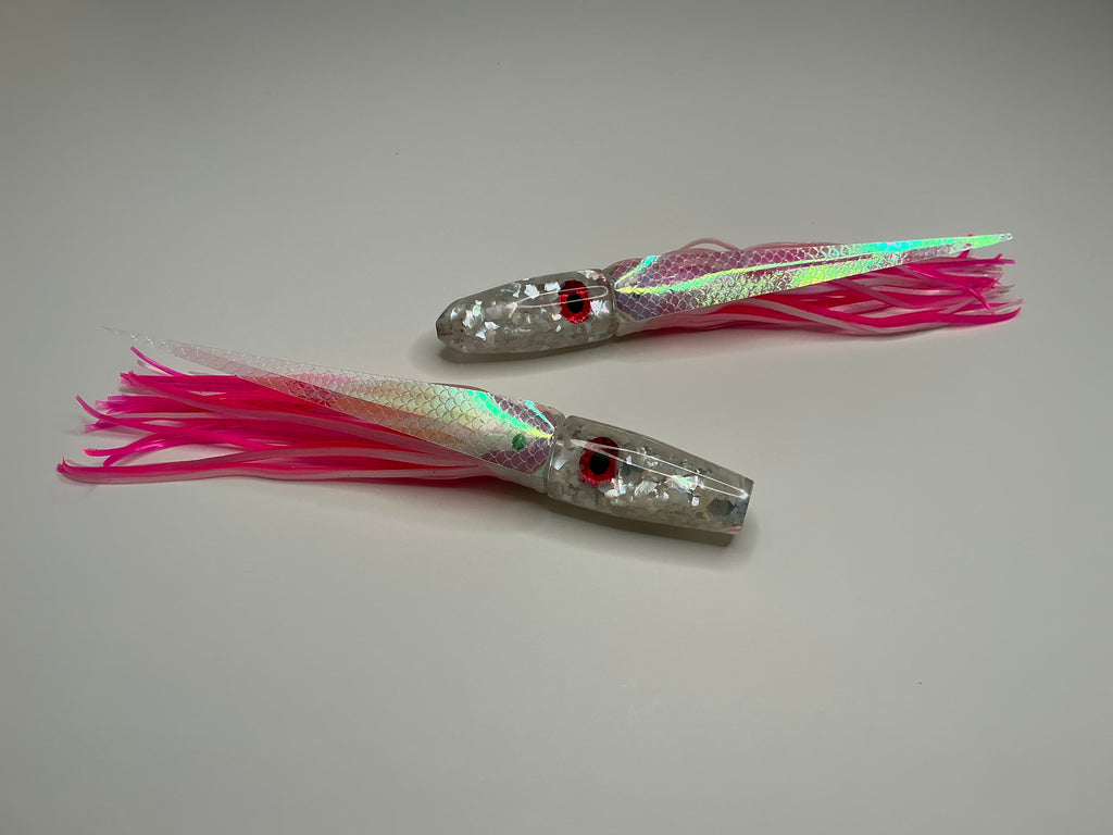5”+ White Shell Flake Bullets And Inverts (Red Eyes)